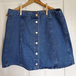 OneHeart Women's XL Blue Jean Mini Skirt